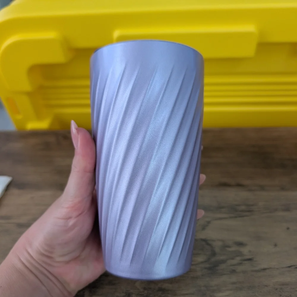 Starbucks Metallic Lilac Subzero Ceramic 12oz Insulated Tumbler w/ Blue Lid